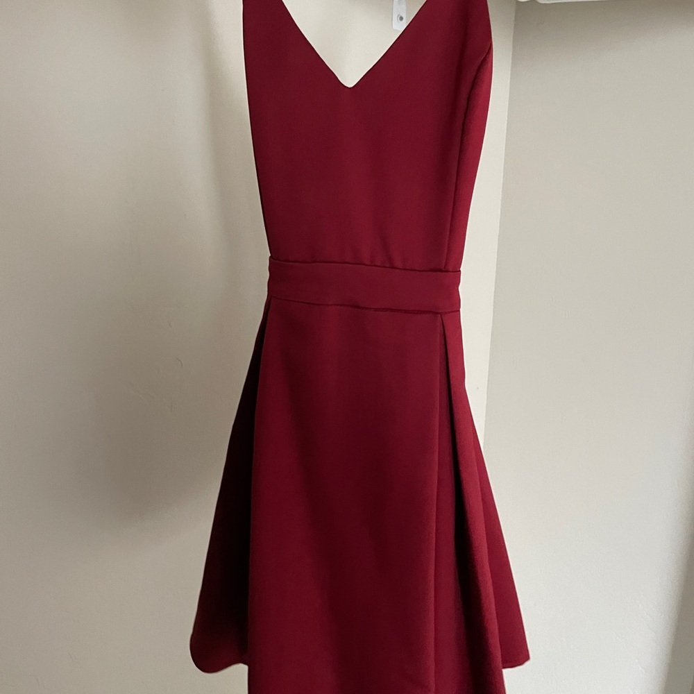 Lulu‘s Be With You Wine Red Skater Dress